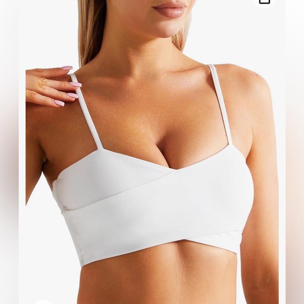 RUNNING GIRL Womens Bandeau Sports Bra Light Support w/Removable Cups Size Small